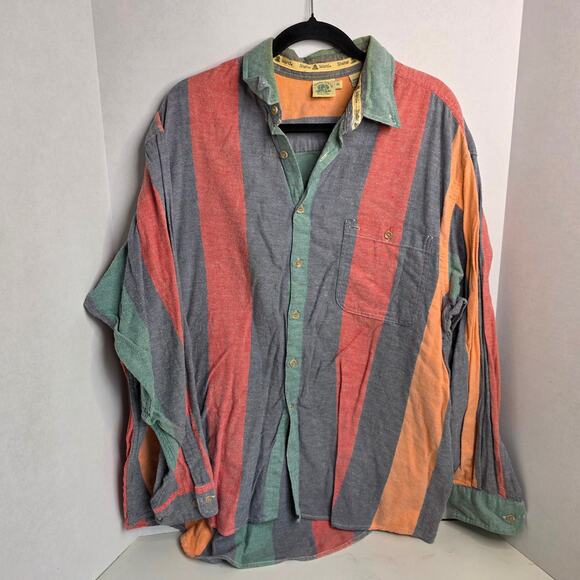 Shelter Island Outfitters, Vintage Pastel Button-Up Long Sleeve, Mens, XL - Picture 8 of 8